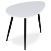 Konferenční stůl, MDF deska, bilý matt, černý kov - AF-3011 WT