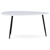 Konferenční stůl, MDF deska, bilý matt, černý kov - AF-3012 WT