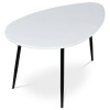 Konferenční stůl, MDF deska, bilý matt, černý kov - AF-3012 WT