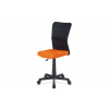 Kancelářská židle, oranžová mesh, plastový kříž, síťovina černá - KA-2325 ORA