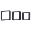 Polička nástěnná, sada 3 ks, MDF, barva šedá matná, baleno v ochranné fólii - P-008 GREY2
