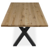 Stůl jídelní, 200x100x75 cm,masiv dub, kovová noha ve tvaru písmene"X", černý lak - DS-X200 DUB