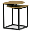 Stůl odkládací, MDF deska s dekorem divoký dub, černý kov. - CT-609 OAK