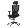 Židle kancelářská, černá MESH, plastový kříž, opěrka nohou, posuvný sedák, 2D područky - KA-S257 BK