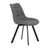 Židle jídelní, šedá látka, nohy černý kov - HC-465 GREY2