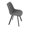 Židle jídelní, šedá látka, nohy černý kov - HC-465 GREY2