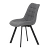 Židle jídelní, šedá látka, nohy černý kov - HC-465 GREY2