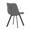 Židle jídelní, šedá látka, nohy černý kov - HC-465 GREY2