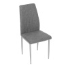 Židle jídelní, stříbrná látka, šedé kovové nohy - DCL-379 GREY2