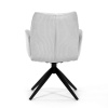 Židle jídelní, bílá látka, otočný mechanismus 180°, černý kov - HC-993 WT2