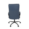 Kancelářská židle, tmavě modrá ekokůže, taštičkové pružiny, kovový kříž, kolečka na tvrdé podlahy - KA-Y346 BLUE