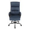 Kancelářská židle, tmavě modrá ekokůže, taštičkové pružiny, kovový kříž, kolečka na tvrdé podlahy - KA-Y346 BLUE