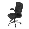Kancelářská židle, černá ekokůže, taštičkové pružiny, kovový kříž, kolečka na tvrdé podlahy - KA-Y344 BK