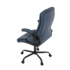 Kancelářská židle, tmavě modrá ekokůže, taštičkové pružiny, kovový kříž, kolečka na tvrdé podlahy - KA-Y344 BLUE