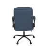 Kancelářská židle, tmavě modrá ekokůže, taštičkové pružiny, kovový kříž, kolečka na tvrdé podlahy - KA-Y344 BLUE