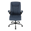 Kancelářská židle, tmavě modrá ekokůže, taštičkové pružiny, kovový kříž, kolečka na tvrdé podlahy - KA-Y344 BLUE