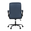 Kancelářská židle, tmavě modrá ekokůže, taštičkové pružiny, kovový kříž, kolečka na tvrdé podlahy - KA-Y344 BLUE