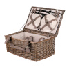Koš piknikový - s vybavením pro 4 osoby, proutěný, barva šedá. - PRN2019 GREY