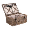 Koš piknikový - s vybavením pro 4 osoby, proutěný, barva šedá. - PRN2019 GREY