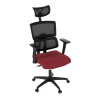 Kancelářská židle, potah bordó látka a černá síťovina MESH, houpací mech. - KA-B1025 BOR