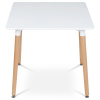 Jídelní stůl 80x80x74 cm, MDF / kovová kostrukce - bílý matný lak, dřevěné nohy - DT-303 WT