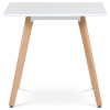 Jídelní stůl 80x80x74 cm, MDF, bílý matný lak, masiv buk - DT-312 WT