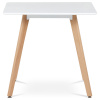 Jídelní stůl 80x80x74 cm, MDF, bílý matný lak, masiv buk - DT-312 WT