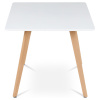 Jídelní stůl 80x80x74 cm, MDF, bílý matný lak, masiv buk - DT-312 WT