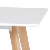 Jídelní stůl 80x80x74 cm, MDF, bílý matný lak, masiv buk - DT-312 WT