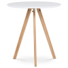 Jídelní stůl kulatý 70x70x75 cm, deska MDF bílý matný lak, nohy masiv buk, - DT-320 WT