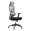 Kancelářská židle, šedá síťovina, černý plast, kolečka na tvrdé podlahy - KA-K2080 GREY