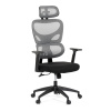 Kancelářská židle, šedá síťovina, černý plast, kolečka na tvrdé podlahy - KA-K2080 GREY