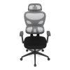 Kancelářská židle, šedá síťovina, černý plast, kolečka na tvrdé podlahy - KA-K2080 GREY