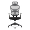 Kancelářská židle, šedá síťovina, černý plast, kolečka na tvrdé podlahy - KA-K2080 GREY