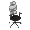 Kancelářská židle, šedá síťovina, černý plast, kolečka na tvrdé podlahy - KA-K2080 GREY