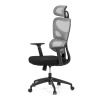 Kancelářská židle, šedá síťovina, černý plast, kolečka na tvrdé podlahy - KA-K2080 GREY
