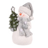 Sněhulák držící stromek - polyresin, LED osvětlení uvnitř. - KEO023