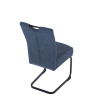 Židle jídelní, taštičkové pružiny v sedáku, modrá látka, černý kov - DCL-E2008 BLUE2