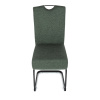 Židle jídelní, taštičkové pružiny v sedáku, zelená látka, černý kov - DCL-E2008 GRN2