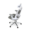Kancelářská židle, šedá síťovina, bílý plast, kolečka na tvrdé podlahy, 2D područky - KA-K2031 GREY