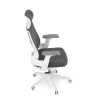 Židle kancelářská, tmavě šedá síťovina MESH, bílý plast, plastový kříž - KA-S247 WT