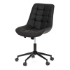 Židle kancelářská, černá látka v dekoru broušené kůže, černý kovový kříž - KA-V3120 BK3