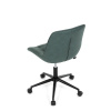 Židle kancelářská, zelená látka v dekoru broušené kůže, černý kovový kříž - KA-V3120 GRN3