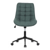 Židle kancelářská, zelená látka v dekoru broušené kůže, černý kovový kříž - KA-V3120 GRN3