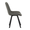 Židle jídelní, šedá látka v dekoru broušené kůže, nohy černý kov - HC-V3066 GREY3