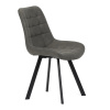 Židle jídelní, šedá látka v dekoru broušené kůže, nohy černý kov - HC-V3066 GREY3