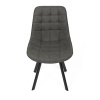 Židle jídelní, šedá látka v dekoru broušené kůže, nohy černý kov - HC-V3066 GREY3