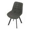 Židle jídelní, šedá látka v dekoru broušené kůže, nohy černý kov - HC-V3066 GREY3