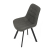 Židle jídelní, šedá látka v dekoru broušené kůže, nohy černý kov - HC-V3066 GREY3
