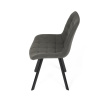 Židle jídelní, šedá látka v dekoru broušené kůže, nohy černý kov - HC-V3066 GREY3